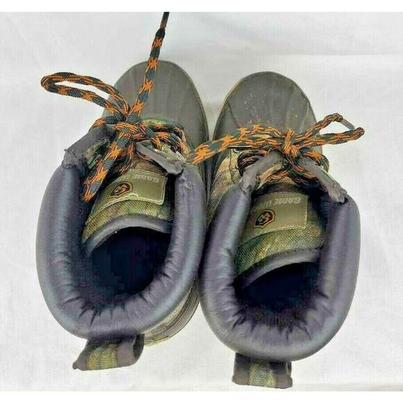 Game Winner Thermolite Kids Duck Boots Black Camouflage Lace Up Steel Shank 2 - Picture 7 of 12